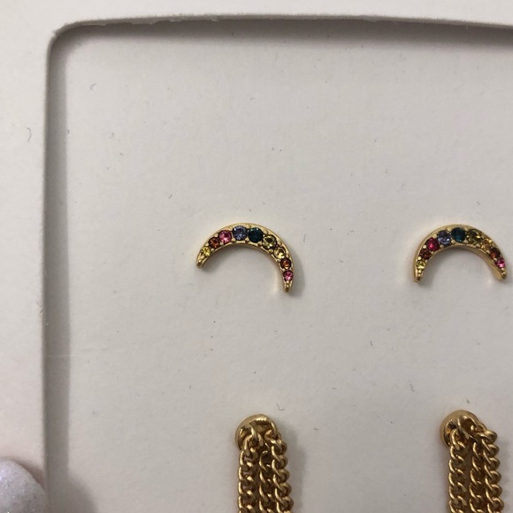 NWT Rainbow and Gold Toned Madewell Earring Set - Picture 3 of 4
